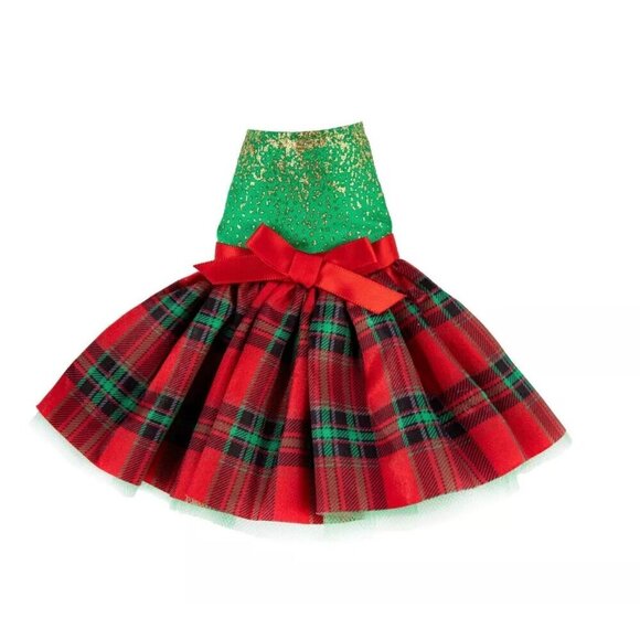 Elf on the Shelf Claus Couture Collection Gifts & Glamour Party Dress Tartan - Picture 4 of 9